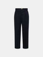 Pantaloni blu per bambino con dettaglio Web,Gucci Kids,737990 XWA0I 4080